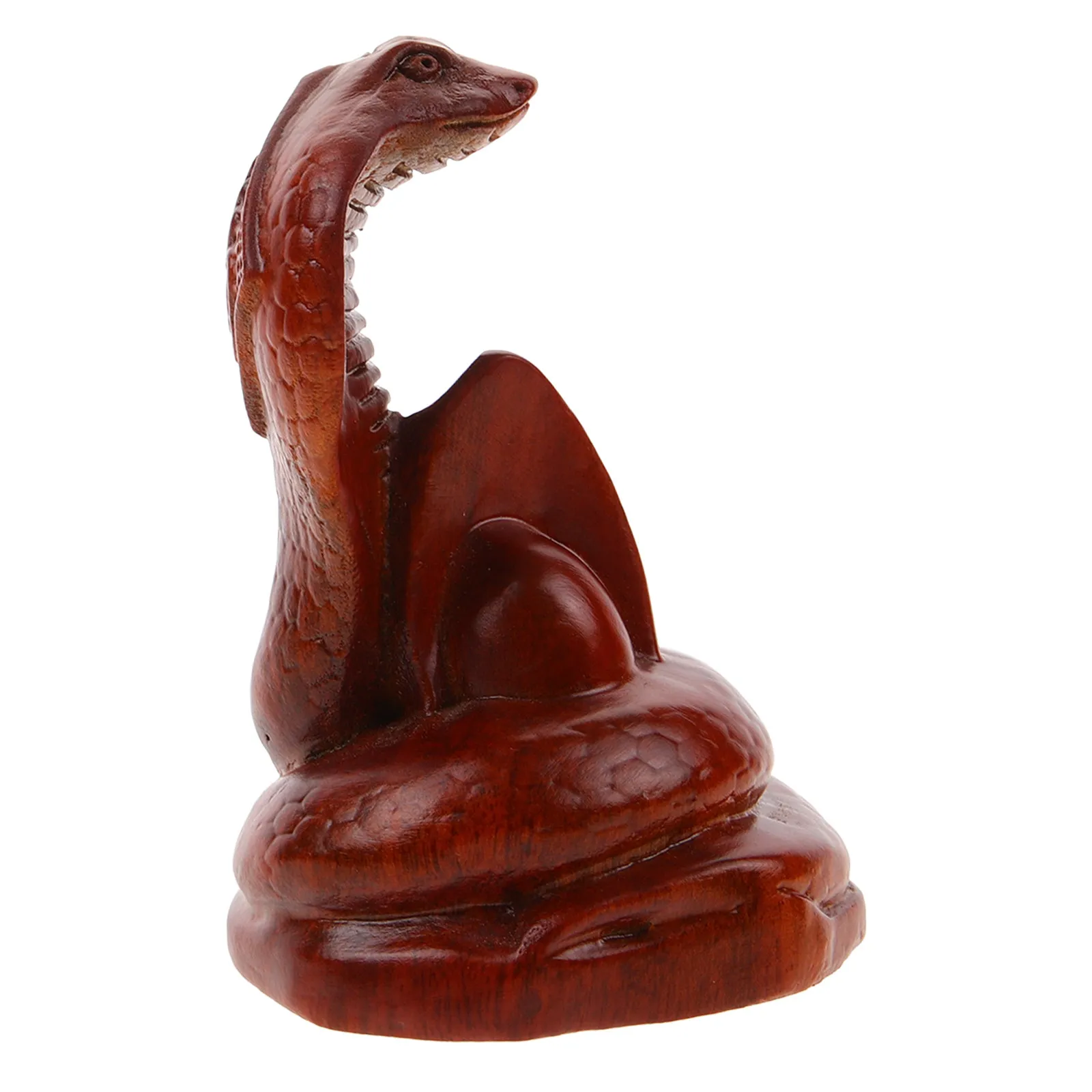 Realistic Wood Carved Snake Statue Vivid Garden Decoration Balcony Desktop Ornament Party Trick Prop Cognitive Development