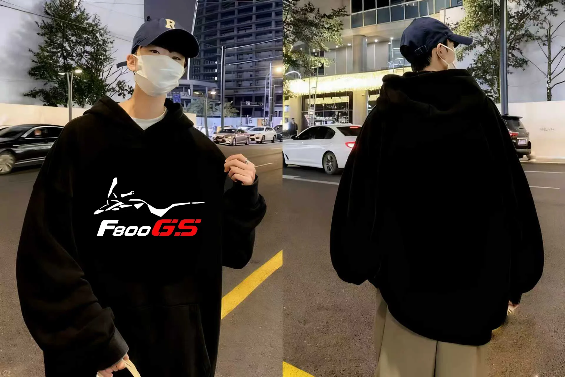 

F800GS Print Hoodie 2025 New Trendy 330g Heavyweight Cotton Streetwear Unisex Casual Pullover Comfort Fit Men Women Fashion