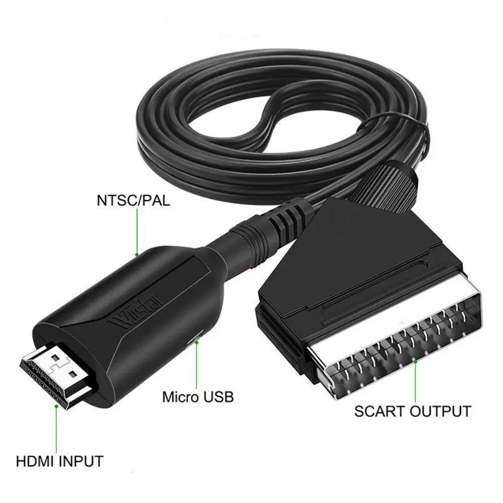 Scart to hdmi Compatible Cable Converter Professional Video Audio Adapter for HD TV DVD Game Accessories