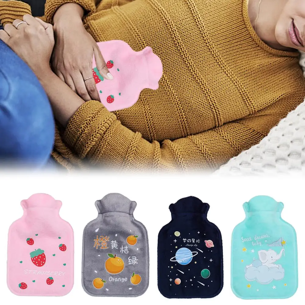 Hot Water Bag Cute Hand Warmer Heat Warm Cartoon Hot Water Bottle Water Filling Keeping Coldproof Small Soft Reusable