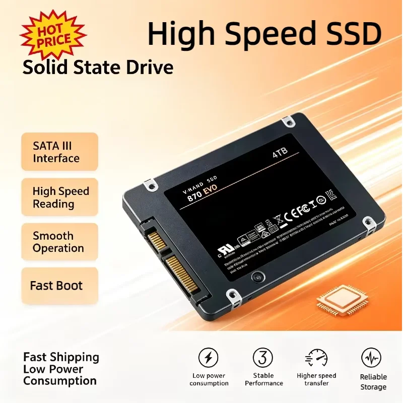 New 2TB Internal Solid State Drive SSD 500GB 1TB 870 EVO SATA III 2.5 Inch High Speed Hard Disk For Gaming Laptop Desktop PC