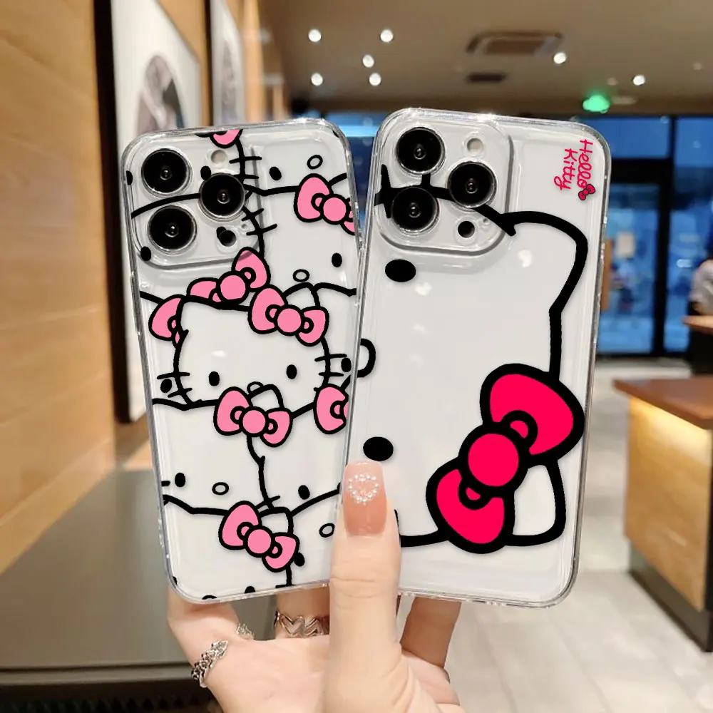 Funda Transparente para Teléfono Cat H-Hello K-Kitty para Realme 15 6 7 7I 8 8I 9 9I 10 12 NOTE 70 C75 C71 C67 C65 C55 C53 C35 C33 C31 C30