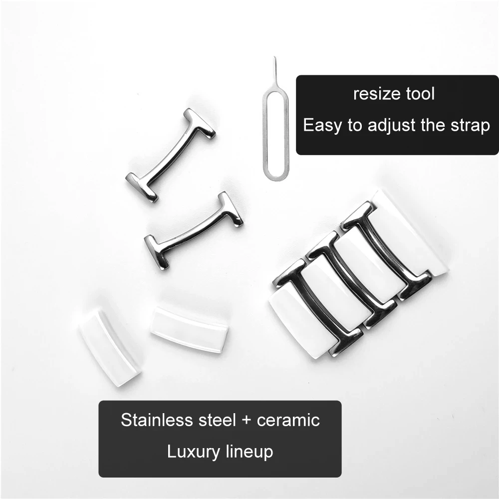 for apple watch 6 7 8 9 band 44mm 40mm 45mm 41m se 5 strap luxury Ceramics Stainless Steel Business Bracelet iwatch ultra 2 49mm