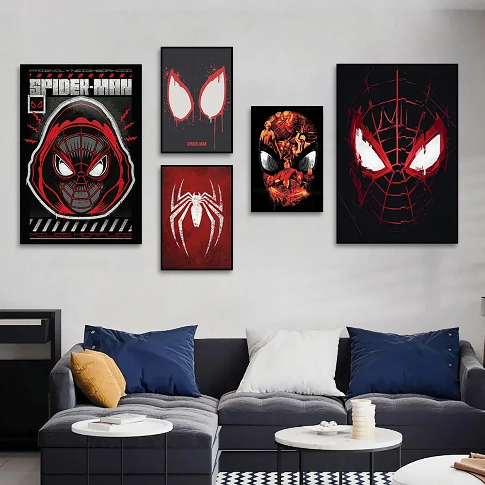 Marvel Super Hero Decorative Painting Anime Spider Man Art Poster Retro American Film Mural Home Childrens Room Wall Decor Print