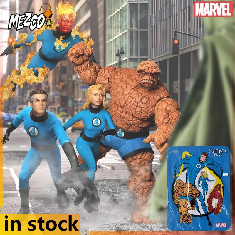 

Mezco Toyz Original 1/12 Mobile Doll Marvel Collective Series Fantastic Four Deluxe Edition Set Anime Action Figure Model Toys