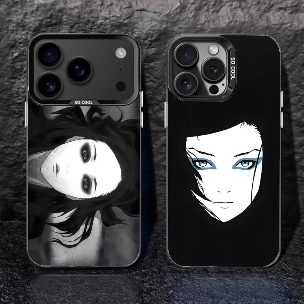 

Anime E-ergo P-Proxy For iPhone 17,16,15,14,13,12,11,Pro,MAX,Plus Black Shockproof Candy Matte Cover