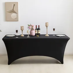 Spandex Fitted Stretch Table Cover for 4ft 5ft 6ft 8ft Folding Table Rectangular Cocktail Tablecloth Perfect for Wedding Banquet