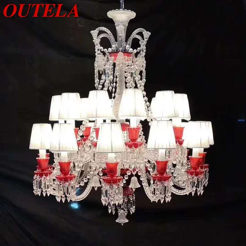 

OUTELA Luxurious Style Crystal Pendant Lamp European Candle Lamp Art Living Room Restaurant Bedroom Villa Chandelier