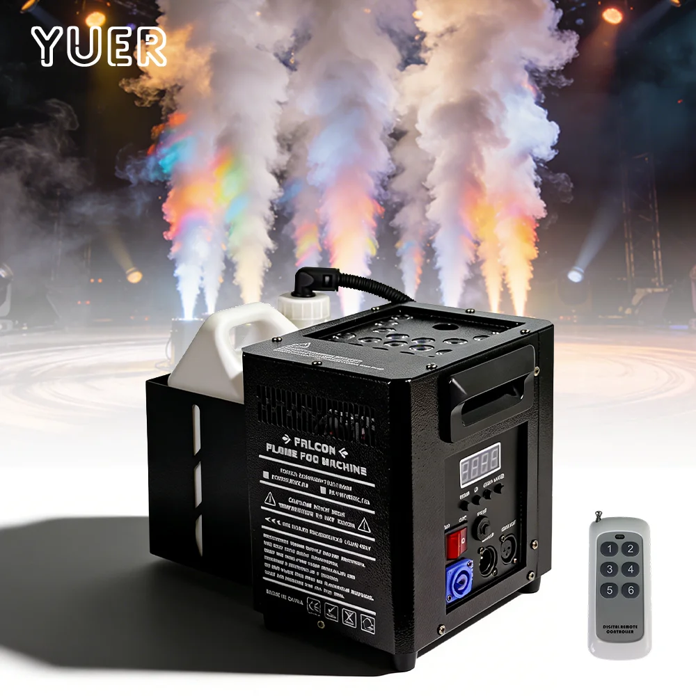 YUER RGB LED Stage 2000W Multi‑Angle Rotatable Gas Column Haze Machine DMX512 Control For DJ Disco Nightclub Wedding Dance Show