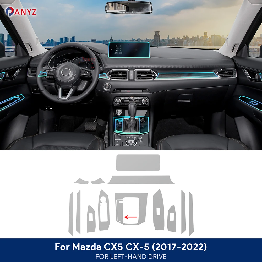 

Для Mazda CX-5 CX5 2017-2024 внутренняя защитная пленка ТПУ наклейка против царапин приборная панель GPS-навигация прозрачные аксессуары