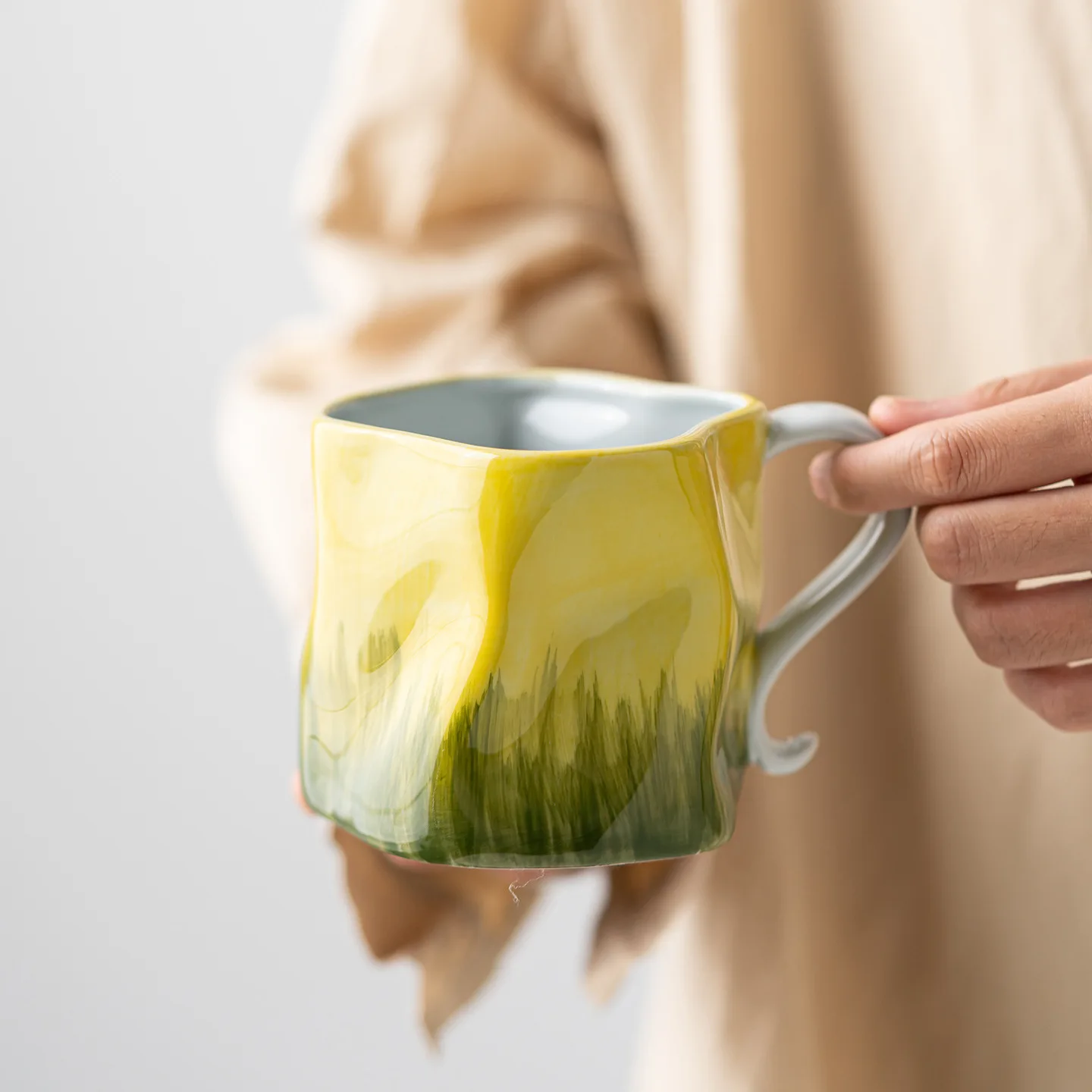 350Ml Ceramic Milk Coffee Breakfast Mugs Gradual Change Starry Cerative Retro Mug Tea Office Water Cup Juice Beer Cups Drinkware