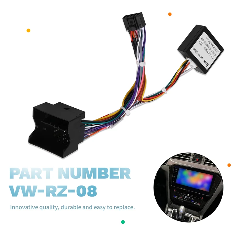 ل VW 16P Android-Navig محول لكابل طاقة السيارة VW-RZ-08 مع صندوق بروتوكول Canbus #5