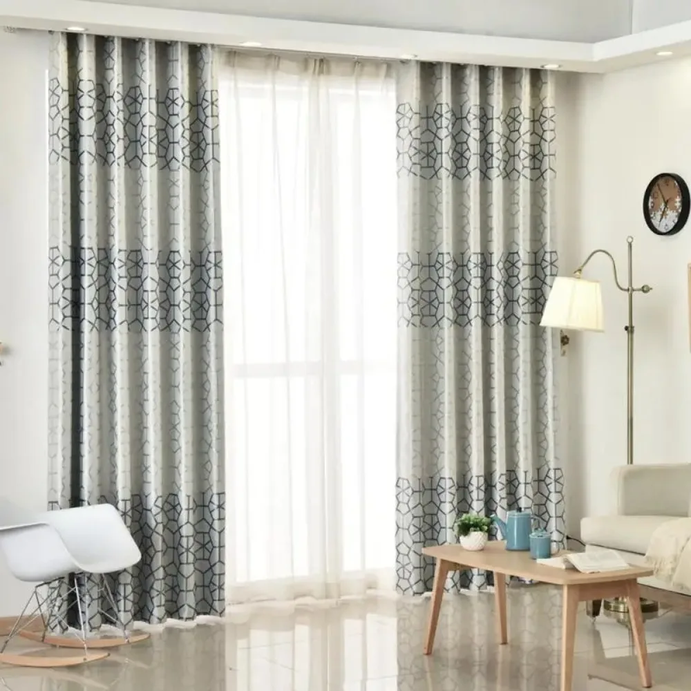 Velvet Jacquard Blackout Curtains for Living Room Bedroom Dining Study Children's Room Insulation Floor-to-ceiling Curtains