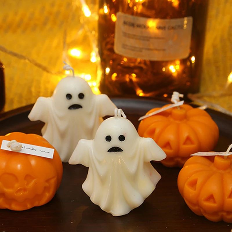 New Halloween Ghost Candle Decoration Cross Border Ghost Festival Cute Styling Atmosphere Candlelight Aromatherapy Candle Props