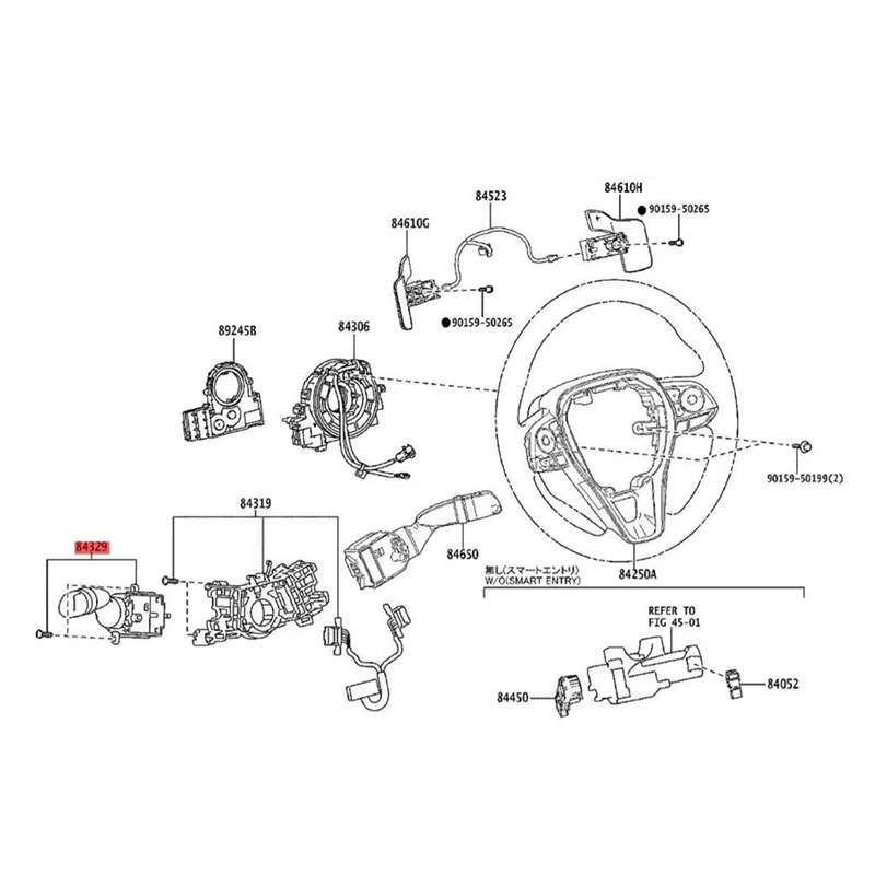 

Auto Headlight Closing Handle Turn Signal Switch 84329-33060 For Toyota Camry RAV4 Hiace Land Cruiser Alphard 2019-2023