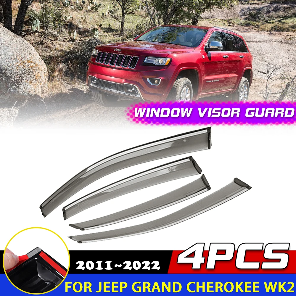 

Car Windows Visor for Jeep Grand Cherokee WK2 Laredo CRD 4WD 2011~2022 Deflector Guards Cover Awnings Rain Eyebrow Accessories