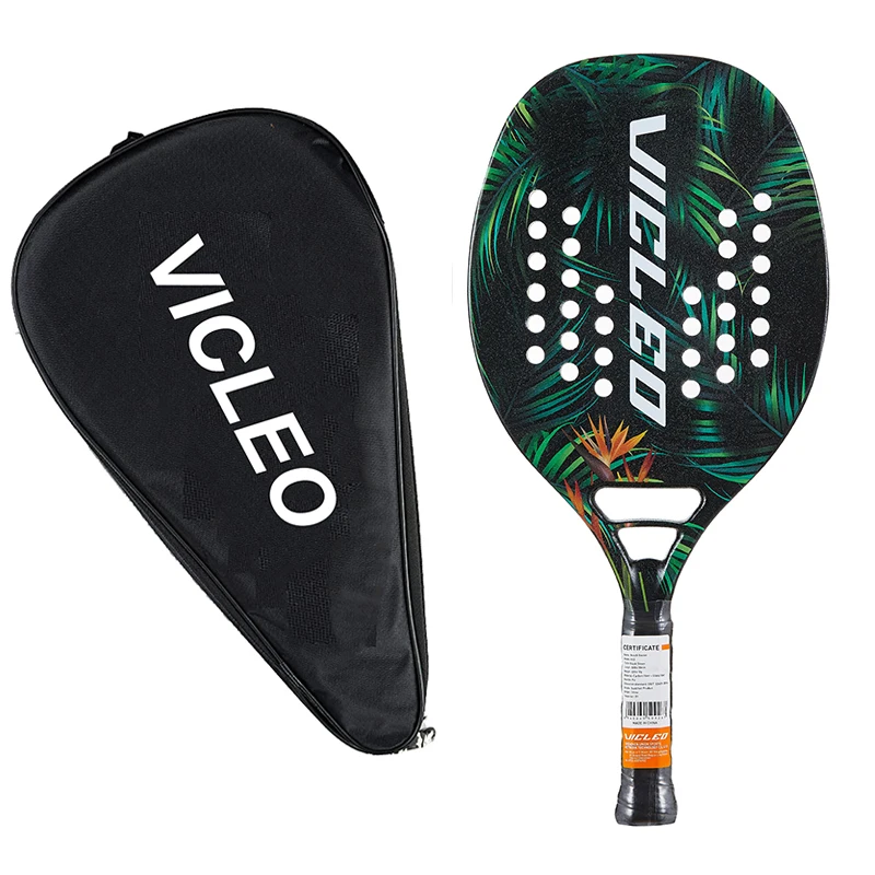 Vicleo Beach Tennis Racket Carbon Fiber Soft Face Tennis  Paddle  Racquet with Protective Bag Cover B10 B22