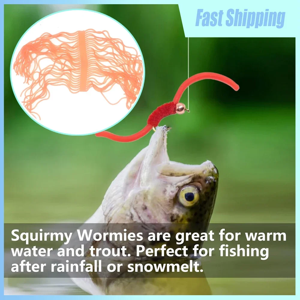 

1pc 60 Strands Fishing Artificial Lures Soft Worm Fishing Simulation Earthworm Baits Material Tool Fishing Lures Wobblers
