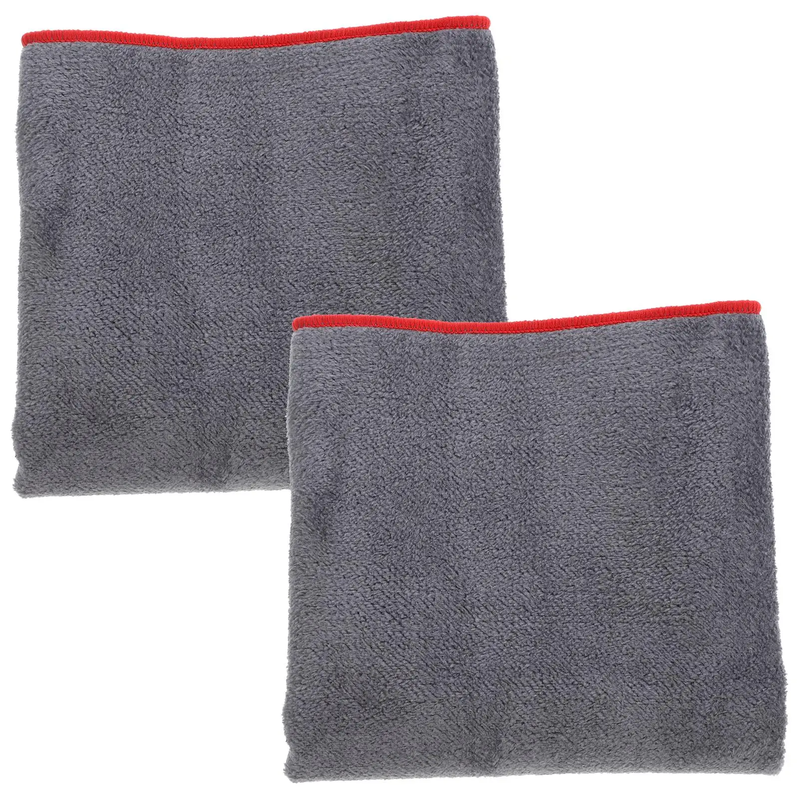 

2Pcs Car Drying Towel Absorbent Suede Cleaning Wash Double Sided Reusable Cloth Gray Red Large Size Quick Dry Auto for Cars