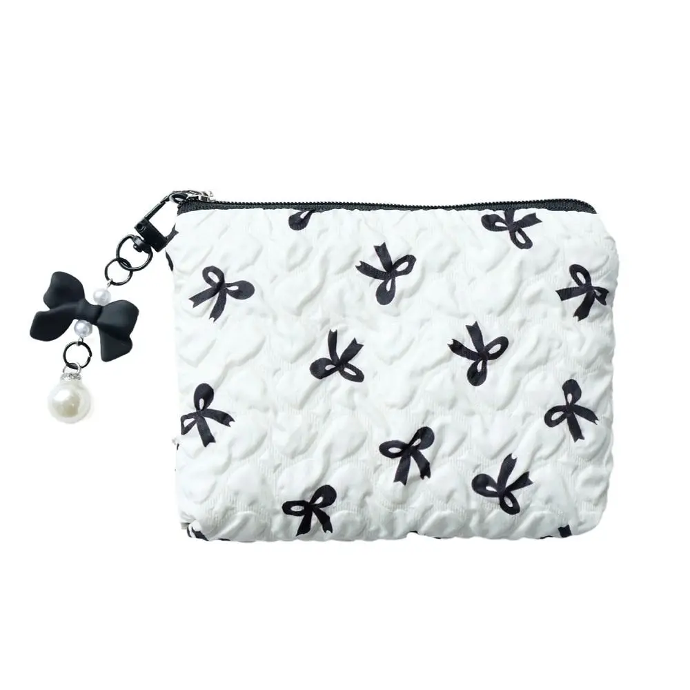 Fresh Small Floral Quilted Cotton Makeup Bag Little Bow Large-Capacity Girls' Make Up Organizer Travel Cosmetic Bag for Women