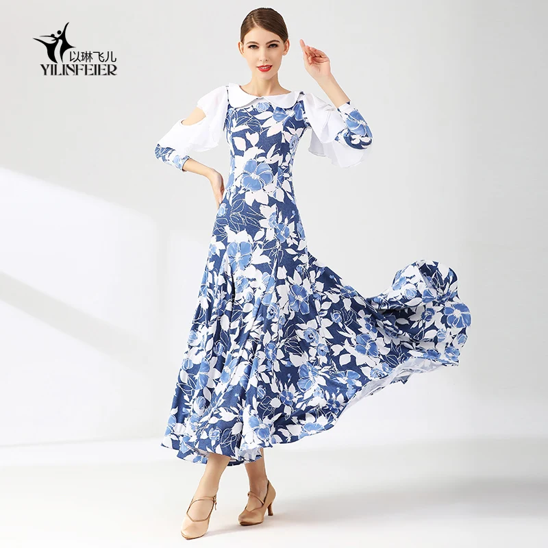 

Elegant Charming Beautiful New Style Of Dance Adult Ballroom Dress Waltz Skirt Ropa Para Niñas Outfit Nightclub Stage