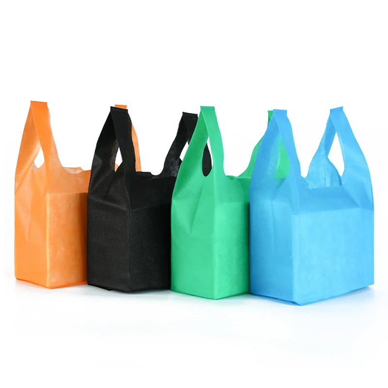 20pcs Non-woven Vest Bag Environment-friendly Degradable Customizable Logo supermarket Shopping Disposable Garbage Bagge Bag