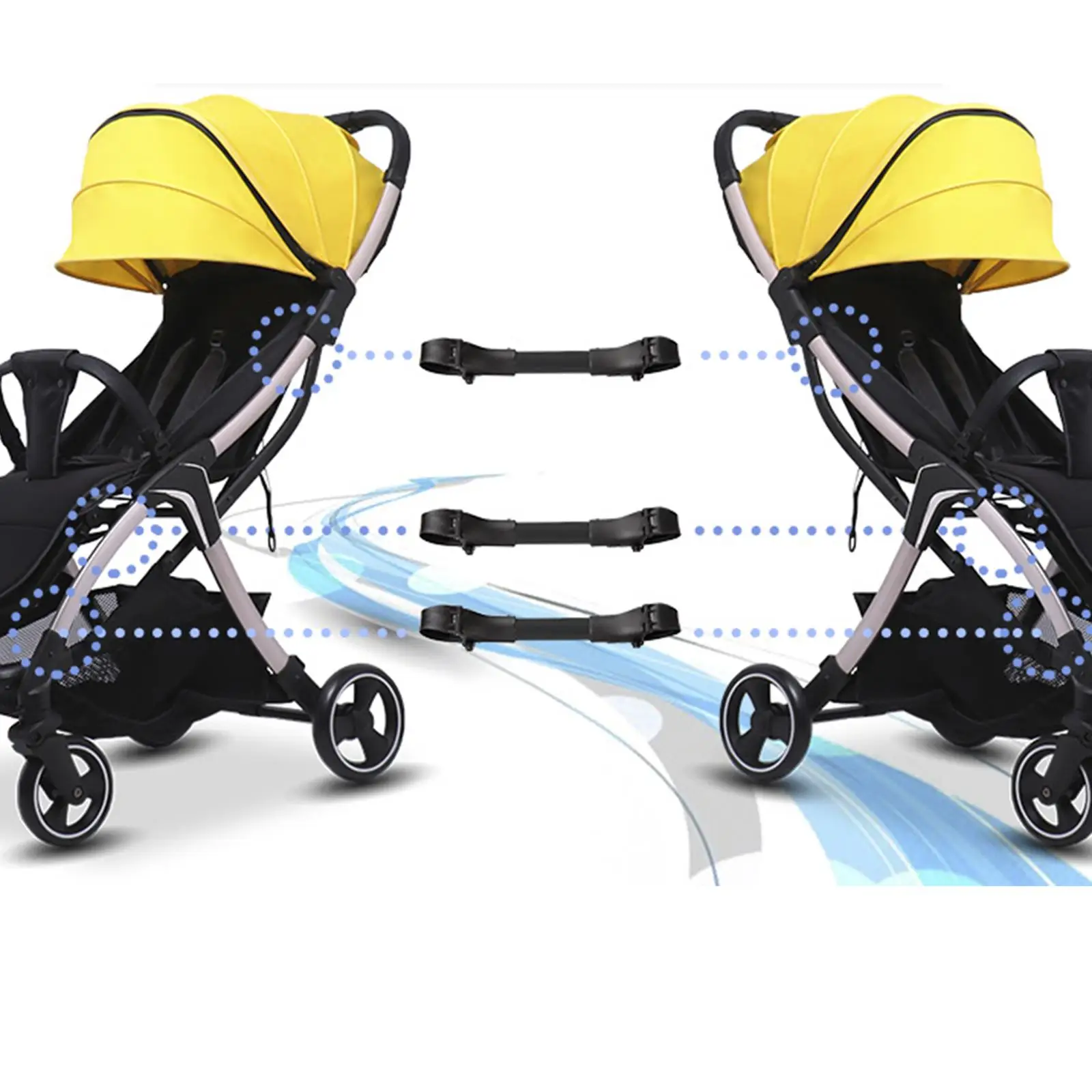 

3x Twin Baby Stroller Connector Attachment Alluminum Alloy for Cart