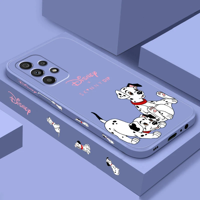 101 Dalmatians Disney Cute Liquid Left Rope For Samsung Note 20 10 A54 A31 A14 A03 A22 A34 A04 A24 A25 Ultra Plus 5G Cover