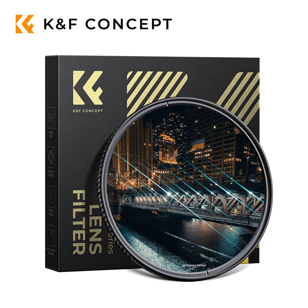 k-f-concept-ブルーステークス特殊効果フィルター（2mm）水平ブルーレンズフレアフィルター、夜景や車の映画撮影用