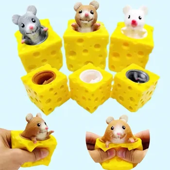Souris Squishy jouet fromage balle anti-Stress Squishy Rat p...
