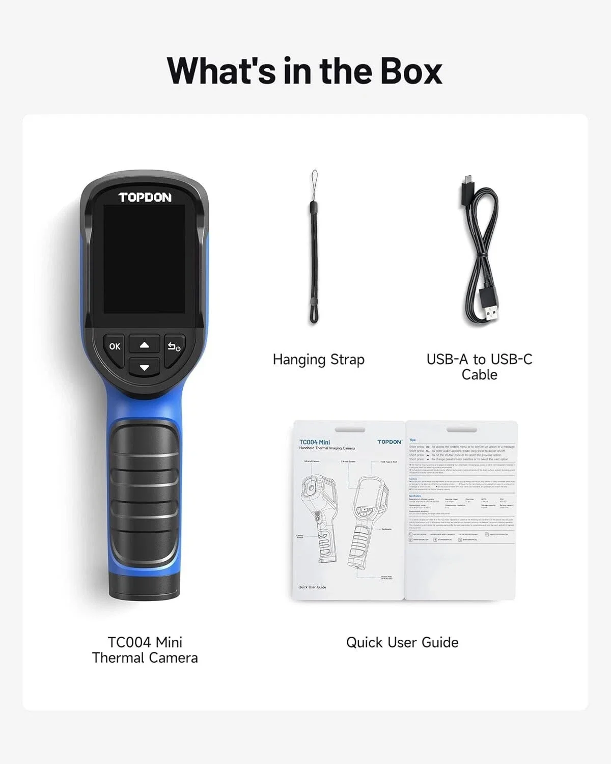 TOPDON TC004 Mini Infrarood Warmtebeeldcamera sensor 240x240 TISR Resolutie Vloerverwarming Detector Temperatuur warmtebeeldcamera