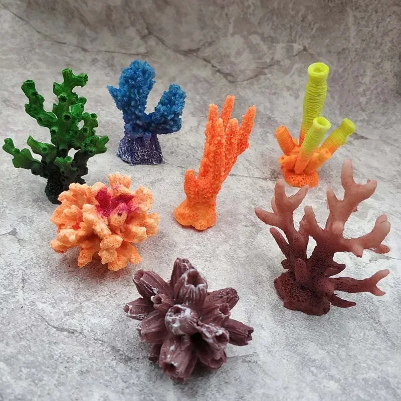 1pc Resin Fish Tank Landscape Aquarium Decoration Artificial Coral Cute Colorful Coral Fish Aquatic Ornament