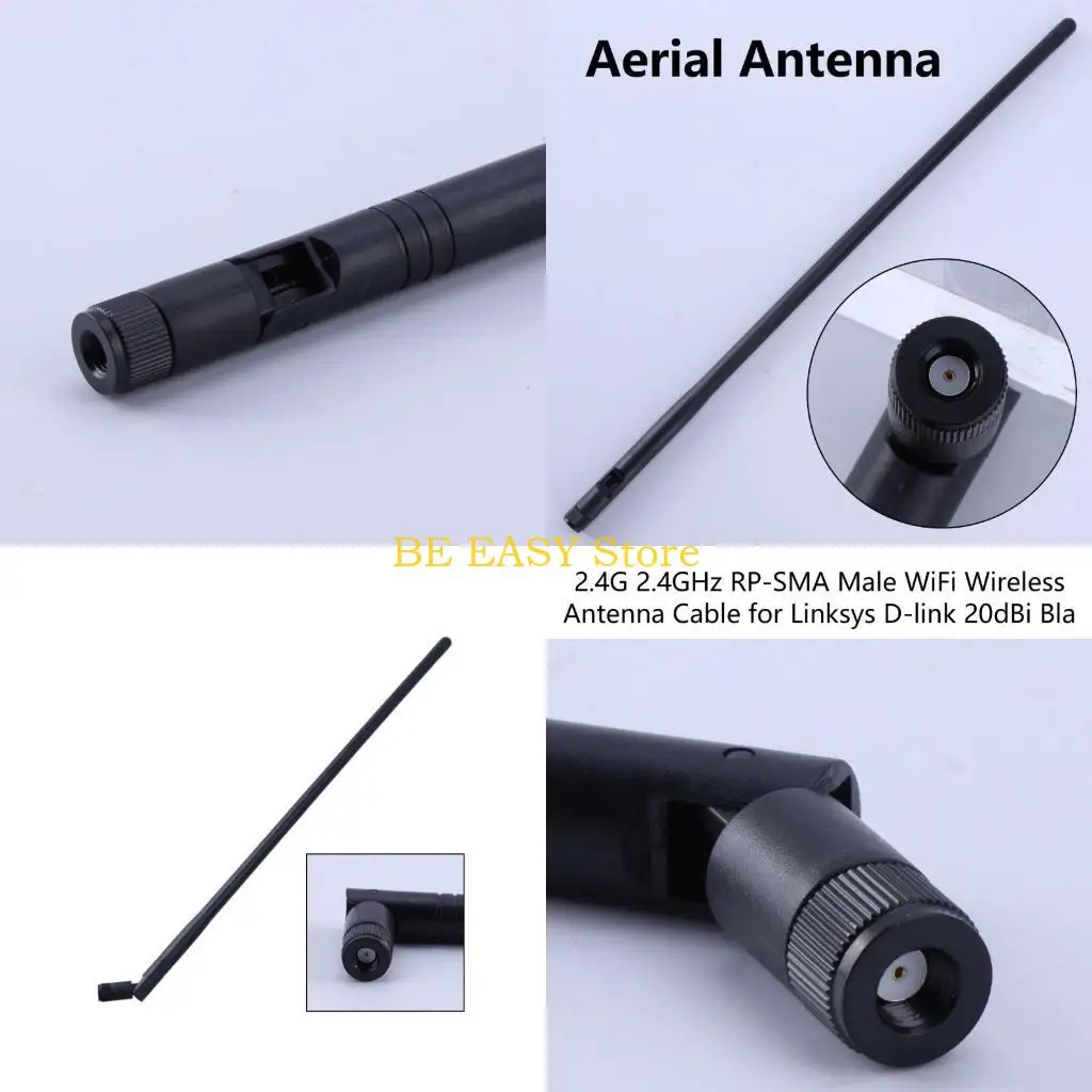 E28F 2.4GHz 20dBi WiFi Antenna RP-SMA Male Antenna Universal Connector for PC Desktop Computer, WiFi Wireless Router