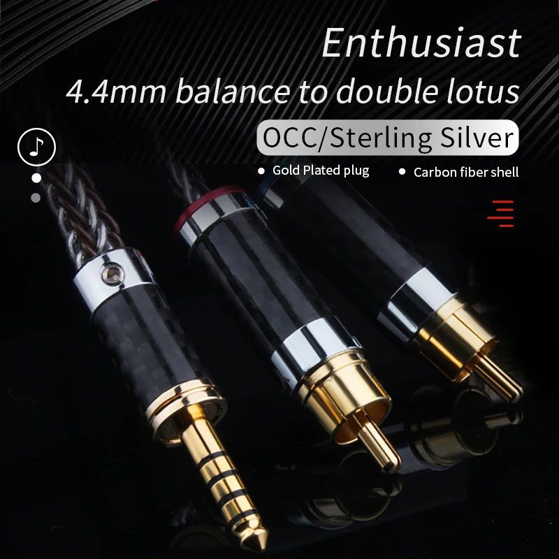 2RCA to 4.4mm jack Audio Aux Cable 4.4mm jack to 2RCA Male Adapter Splitter for DVD Amplifiers TV PC RCA Cable Speaker Wire Cord