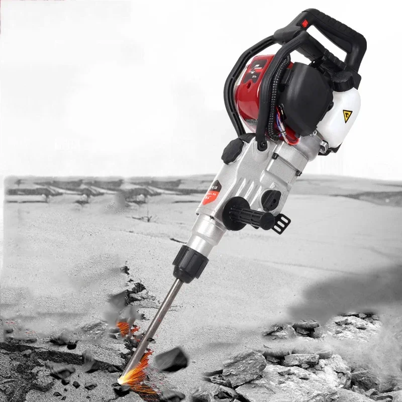 220V NEW Multifunctional Four-Stroke Gasoline Drill Percussion Drill Concrete Rock Portable Drill Gasoline Pick Rock Drilling To