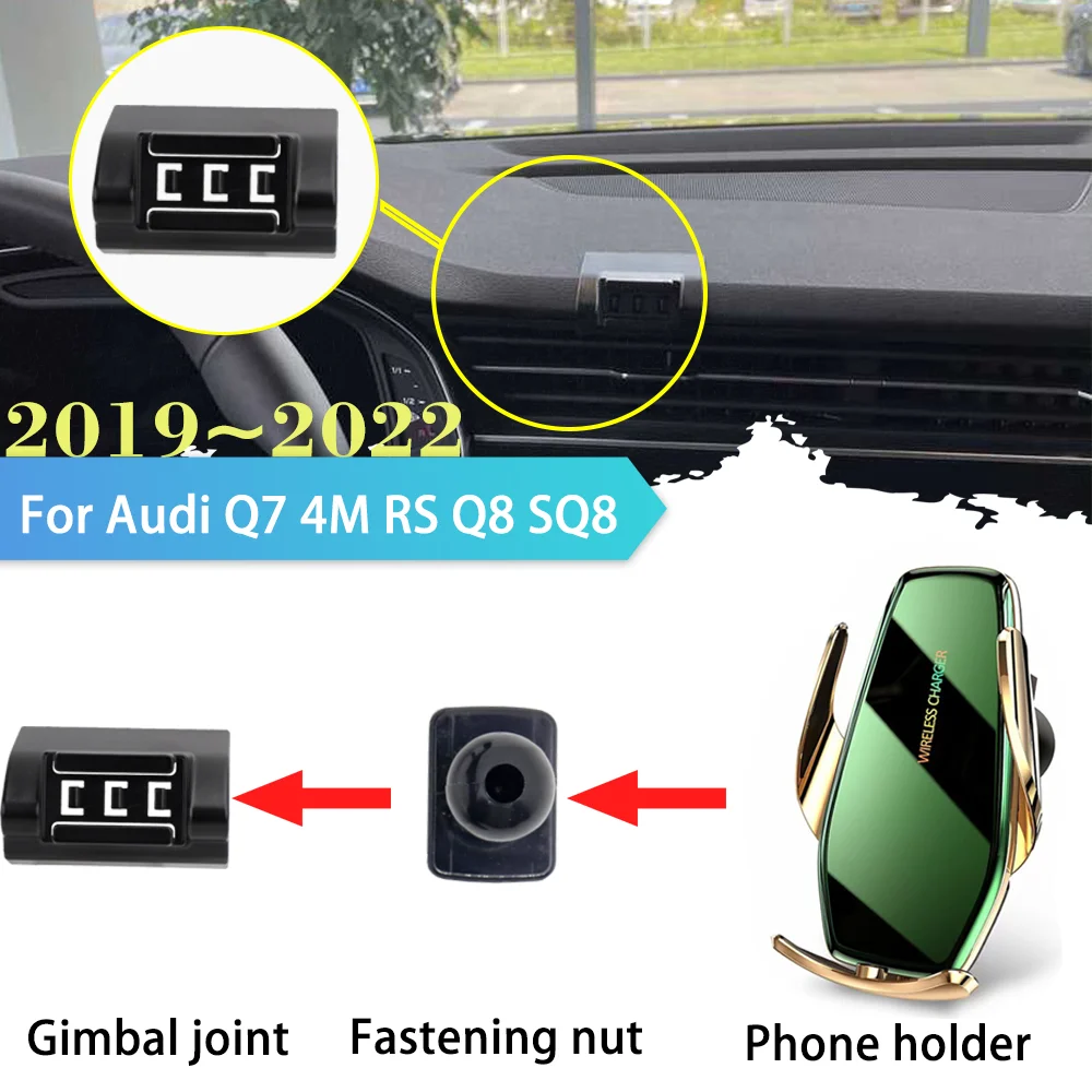 

Car Phone Holder for Audi Q7 4M RS Q8 SQ8 2019~2022 2020 2021 GPS Air Vent Clip Stand Support Wireless Fast Charging Accessories