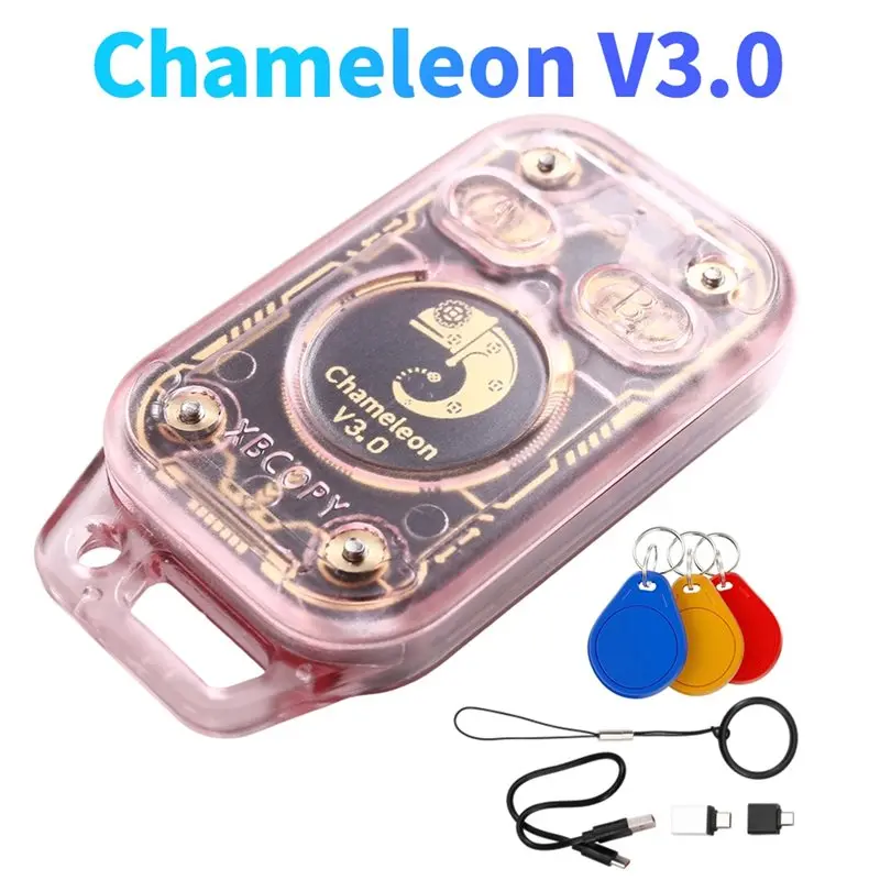 PHILE-Chameleon V3.0 Reader Writer RFID Smart Chip Reader+ 3XUID Keychain Smart Card Emulator ID IC 125K 13.56M Tag Copyer C