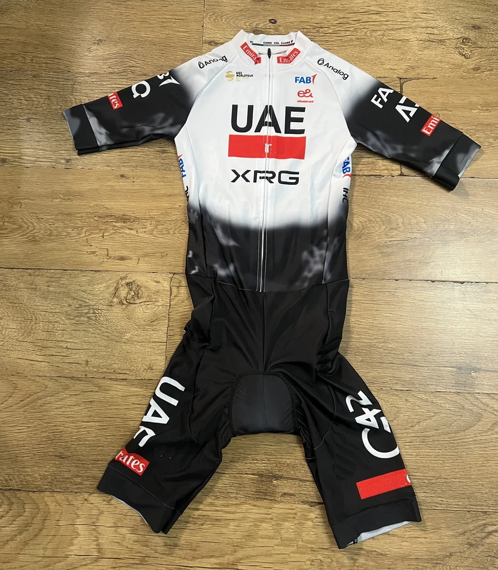 LASER CUT Skinsuit 2025 UAE XRG TEAM Bodysuit SHORT Cycling Jersey Bike Clothing Maillot Ropa Ciclismo