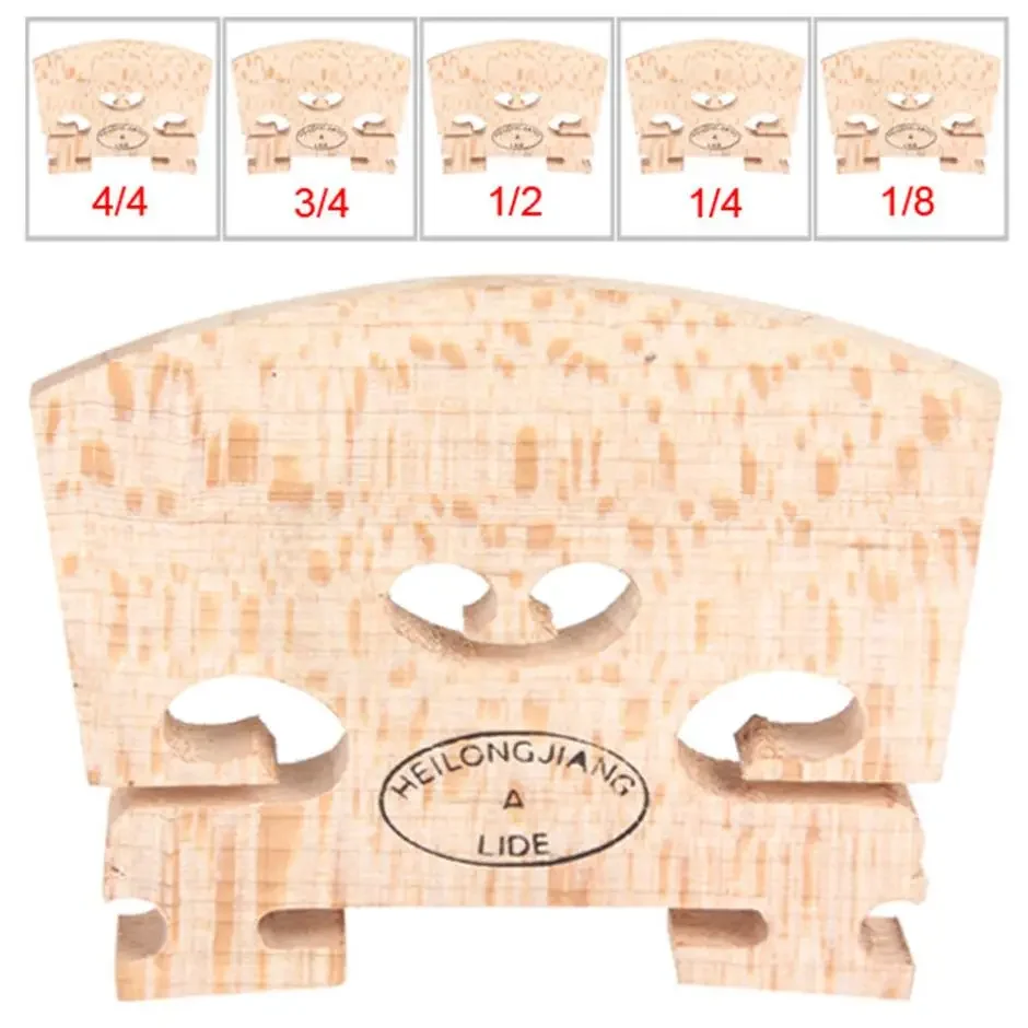 High Quality Maple Wood Regular Acoustic Violin Bridge 1/8 & 1/4 & 1/2 & 3/4 & 4/4 Optional Sizes Durable Violin Bridge