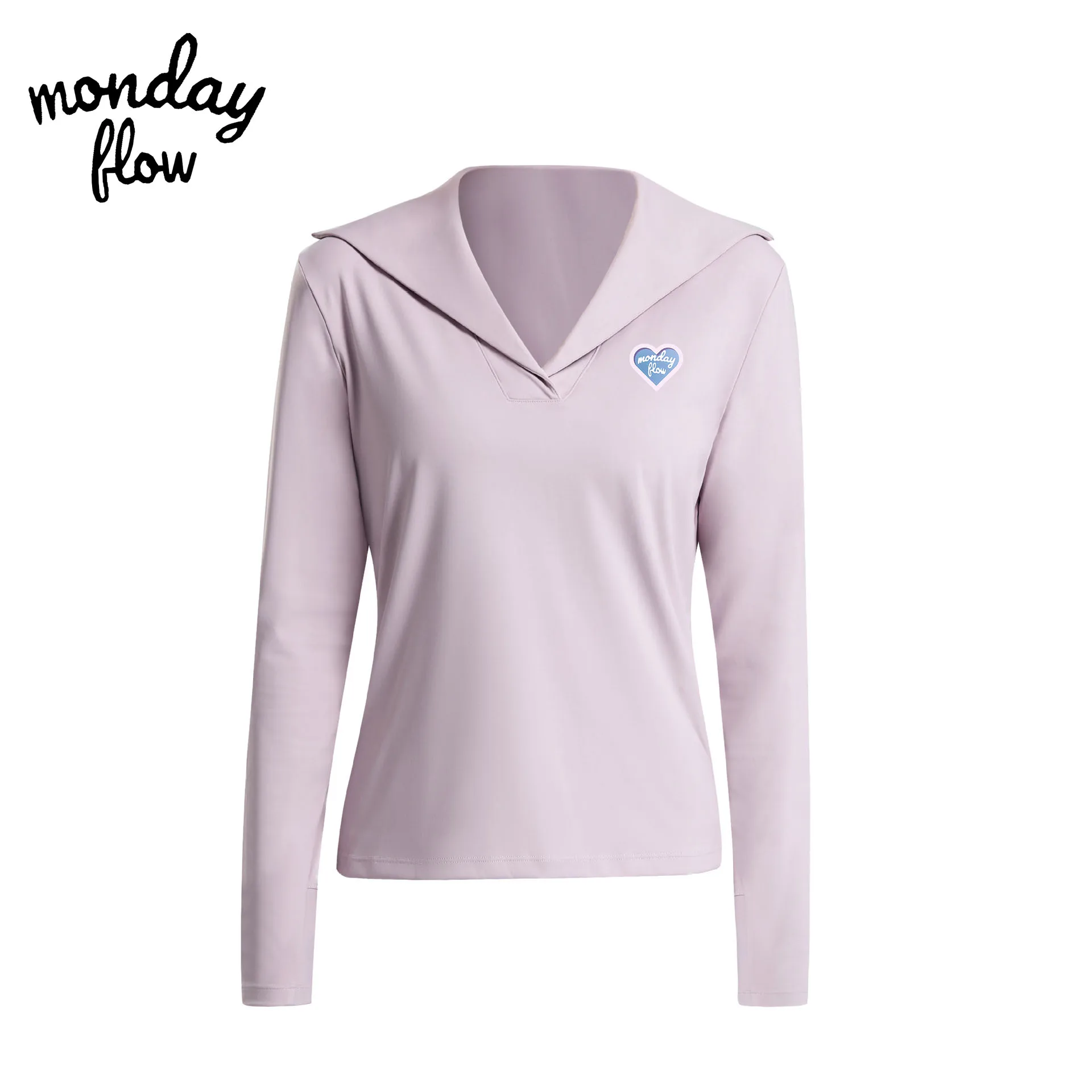 Monday Flow Women Polo T-shirts UPF 50+ UV Protection Long Sleeve T Shirt Quick Dry Moisture Wicking Tennis Golf Tee Shirts