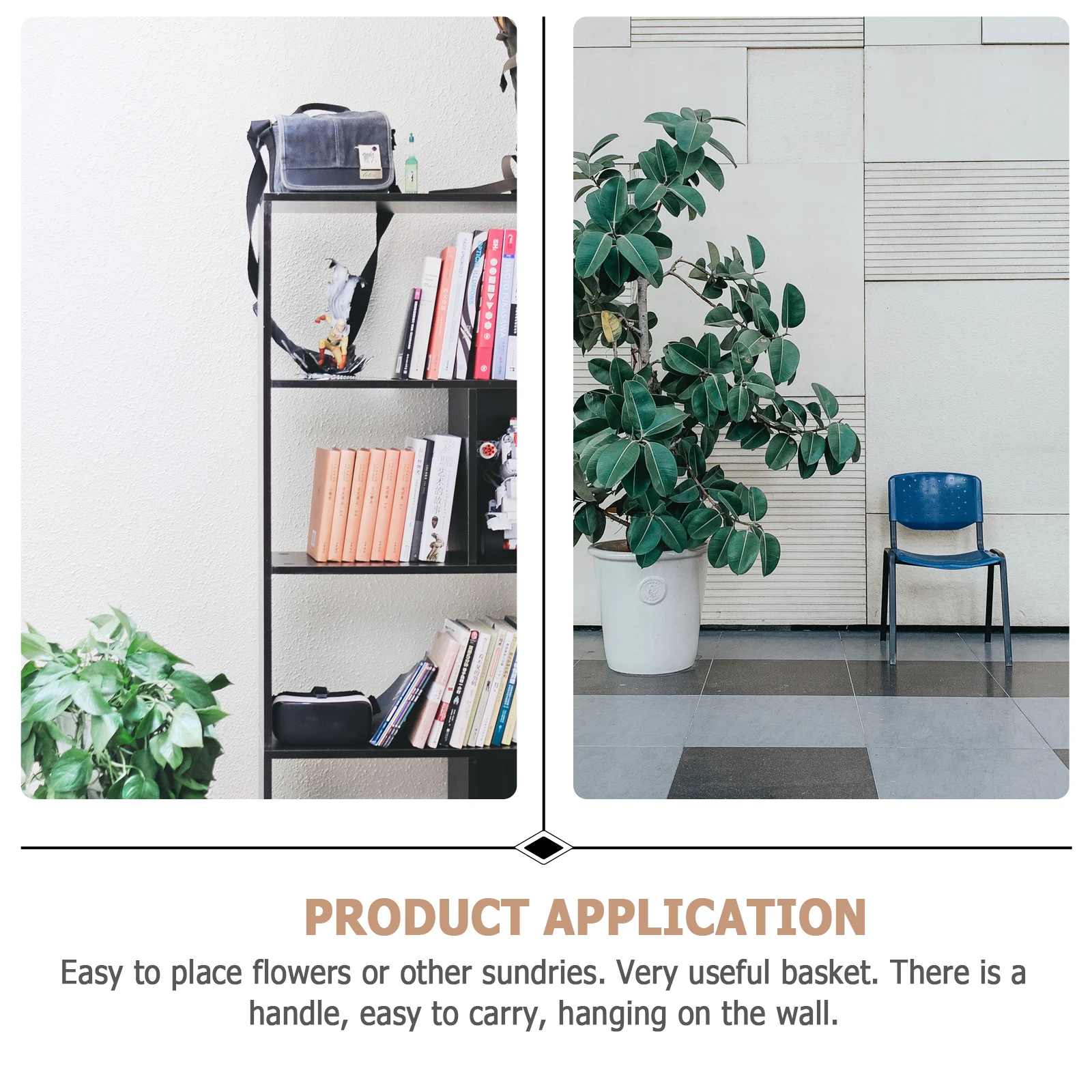 

2pcs Wood Chip Woven Wall Mounted Flower Storage Organizer Home Decor Kitchen Hanging Basket Natural Woven Basket
