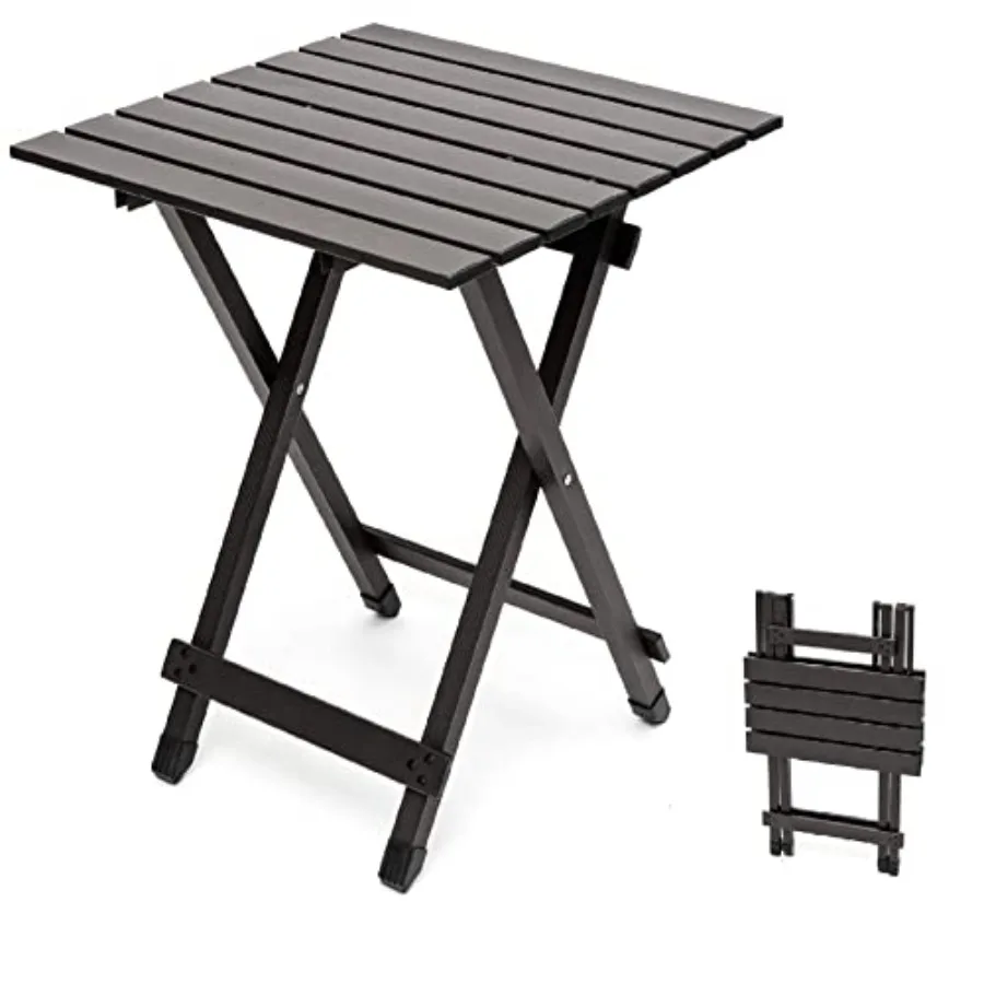 

Folding Camping Table - Lightweight Aluminum Portable Picnic Table, 18.5x18.5x24.5 Inch for Cooking, Beach, Hiking, Travel, Fis