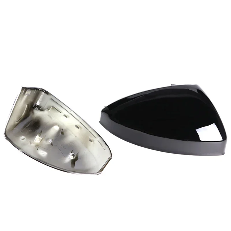 الكربون نمط غطاء استبدال غطاء مرآة الرؤية الخلفية لأودي R8 4S 2016-2022 TT TTS TTRS MK3 FV 8S 2015-2022 أسود لامع