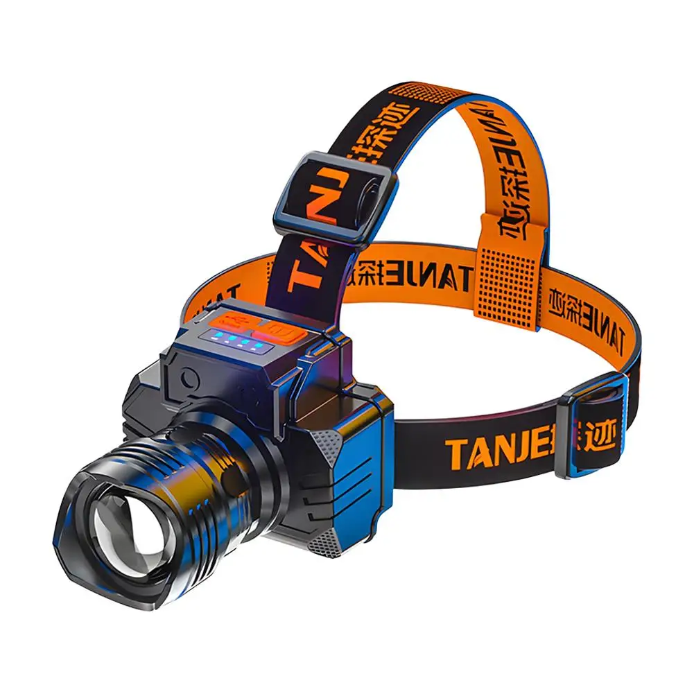 Powerful LED Headlamp Rechargeable Telescopic Zoomable XPH50 Headlight Outdoor Waterproof Work Head Lamp High Lumen Head Torch