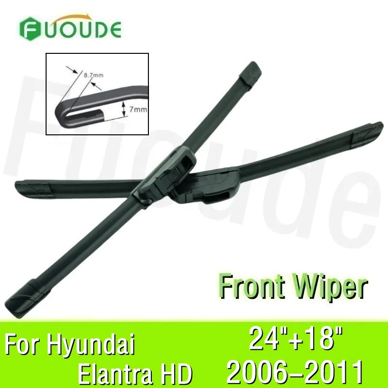 

Wiper Blade For Hyundai Elantra HD 24"+18" Car Windshield Windscreen Rubber 2006 2007 2008 2009 2010 2011