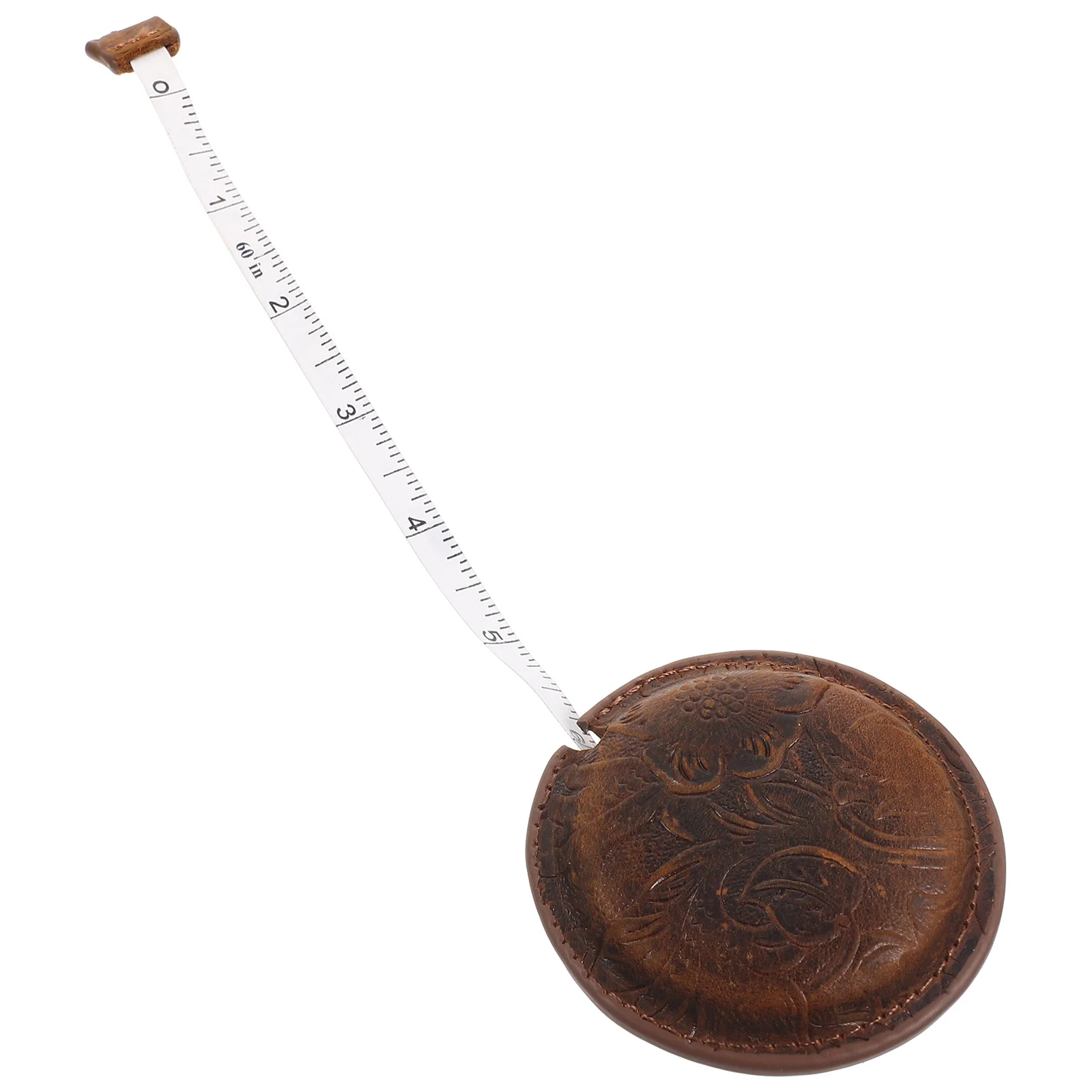 

1pcs Vintage Tape Measure Cowhide Retractable Fabric Measuring Tape For Body Lightweight Sewing Supplies Tailoring Ruler