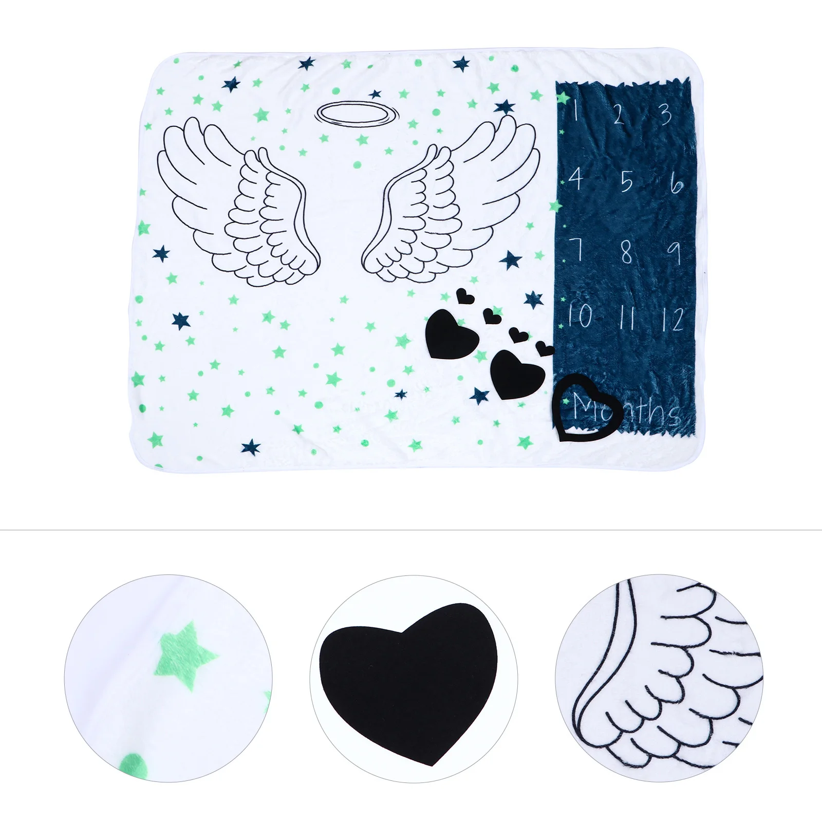 

1Set Baby Monthly Blanket Flannel Material Soft Large Photography Prop Baby Souvenir Photo Blanket Souvenir Blanket,