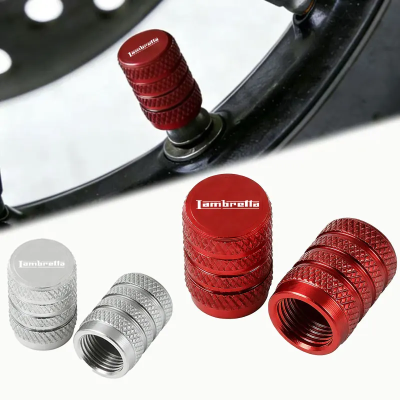 

New Motorcycle Accessories Wheel Tire Valve Caps Covers Case For Lambretta G350 Special X300 V200 V-Special Barona V50 V125 200