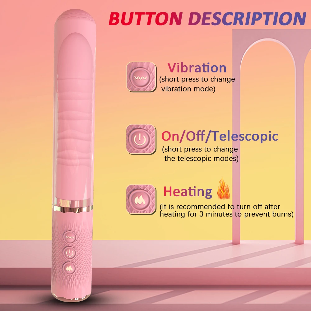 Dual motor Thrusting Dildo Vibrator For Women,Sex Toys Heating Function Clitoral Stimulator For Anal Stimulation Women Couples