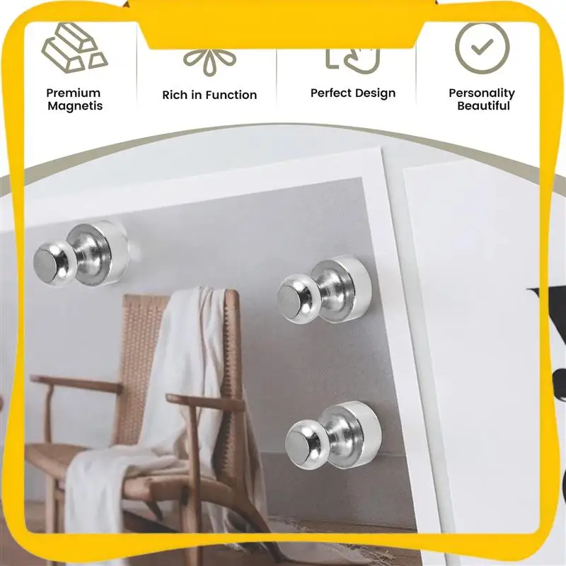 

18Pcs Metal Magnetic Push Pins Magnetic Thumb Tacks, Practical Fridge Magnets, Perfect For Whiteboard, Magnet Board